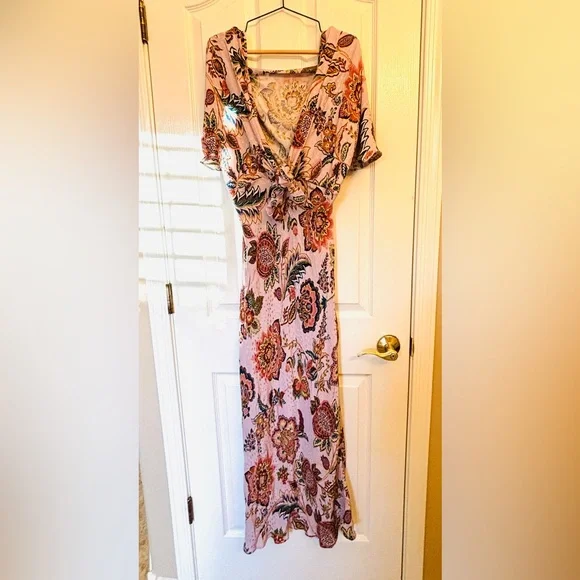 Kachel x Anthropologie Pink Floral Maxi Dress  Women’s Size 12 Pink Floral - Picture 3 of 5